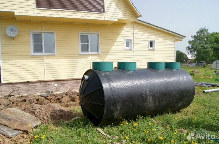 Септик без откачки под ключ + монтаж