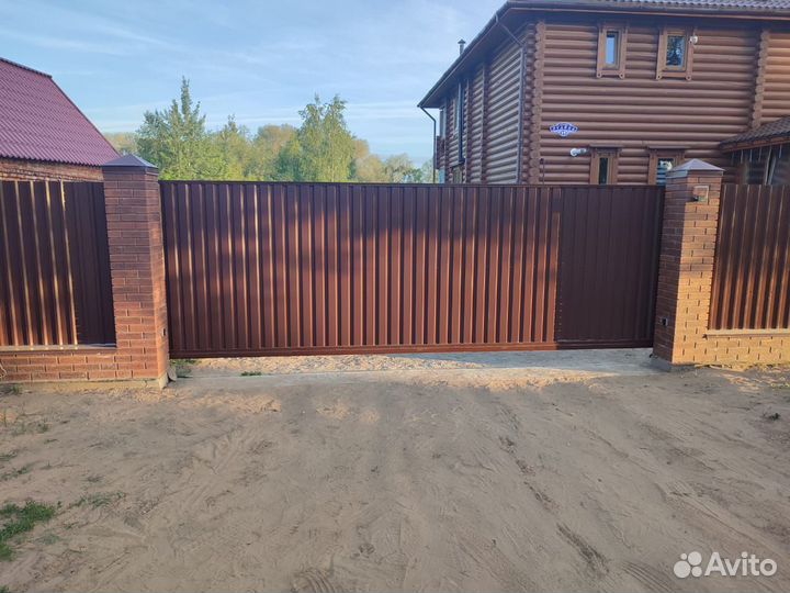 Откатные ворота с установкой