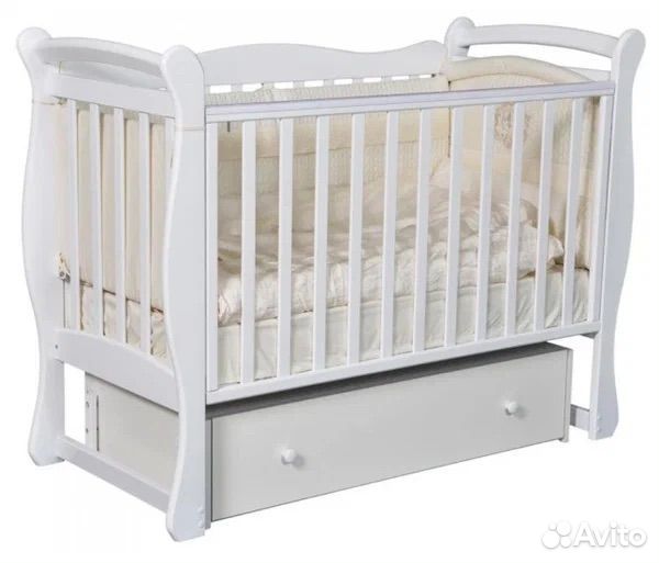 Детская кроватка Антел Julia 1 маятник белая
