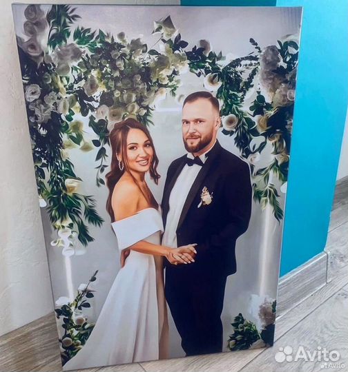Портрет по фото на холсте