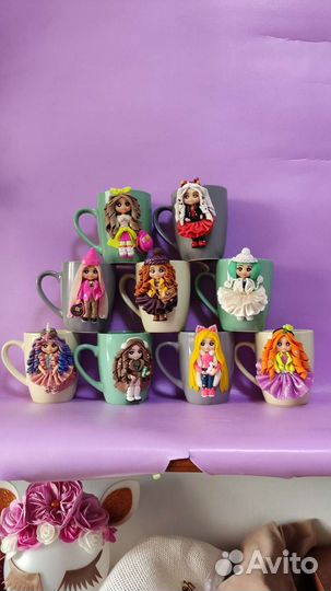 Кружки с декором ручной работы
