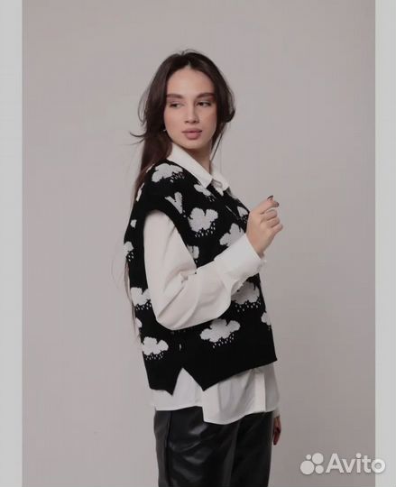 Новый жилет вязанный женский оверсайз 42-48 рр