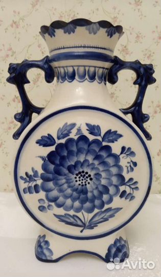 Ваза Амфора,Старая Гжель(двуручная)