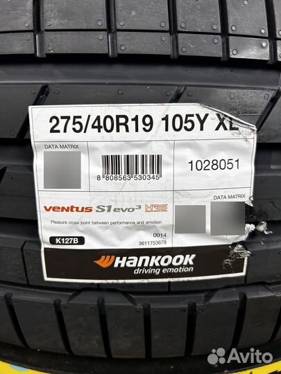 Hankook Ventus S1 Evo 3 K127B 275/40 R19 105Y