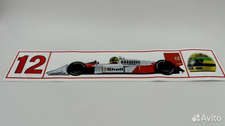 Наклейка Ayrton Senna McLaren MP4/4 1988