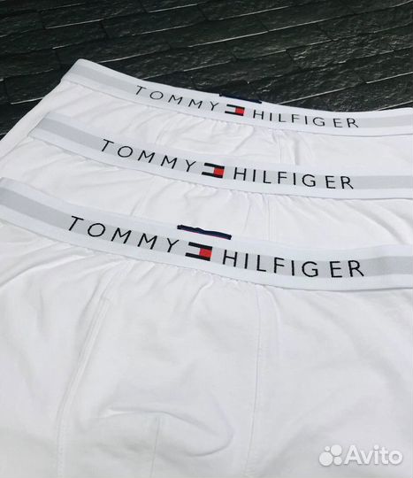 Трусы мужские tommy hilfiger белые хлопок арт.737