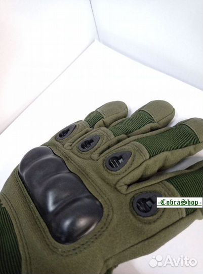 Тактические перчатки с костями Олива