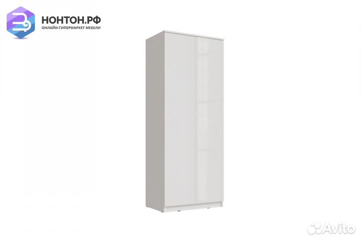 Шкаф двухстворчатый Челси белый глянец / белый