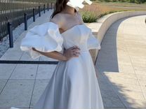 Свадебное платье с буфами в чехле (S/M)