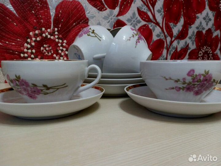 Чайный сервиз из 6 пар. Новый
