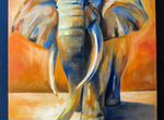 Картина маслом Слон, интерьерная большая картина