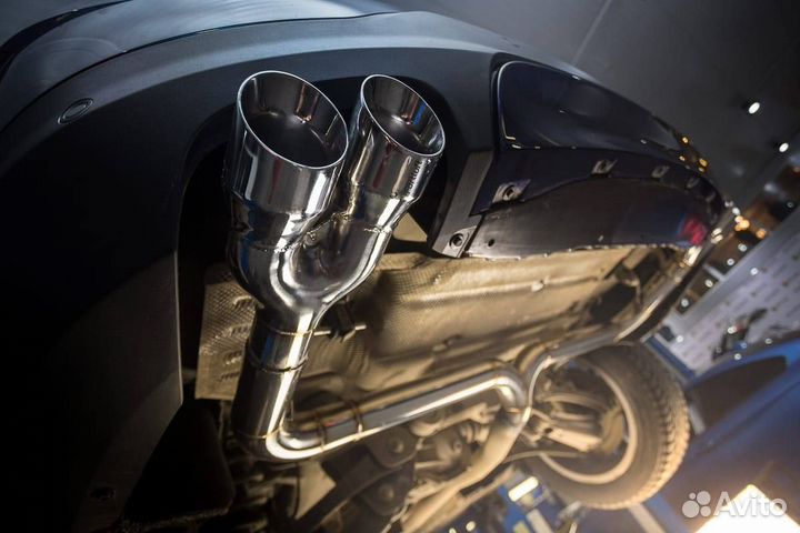 Раздвоенный выхлоп с установкой для Opel