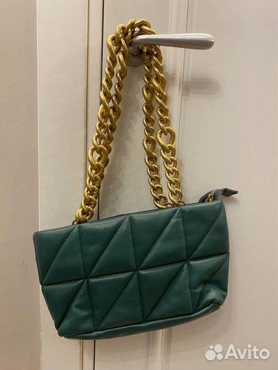 Зелёная сумка Zara