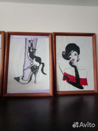 Вышивка крестом на заказ, цветы из бисера