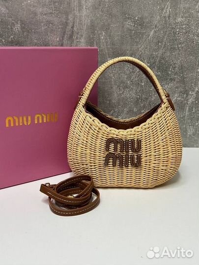 Сумка женская летняя плетеная miu miu