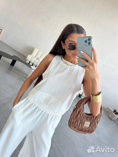 Костюм двойки из ткани льна