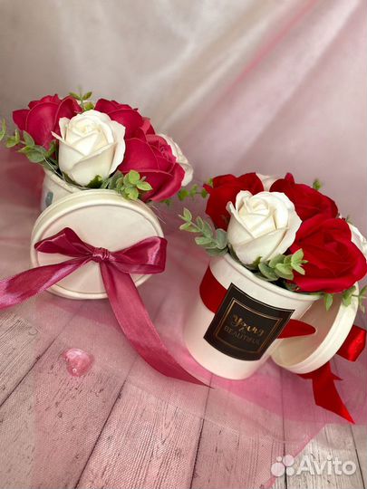 Мини-композиции из мыльных цветов