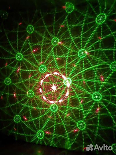 Лазерная светомузыка новинка 3в1 с аккумулятором