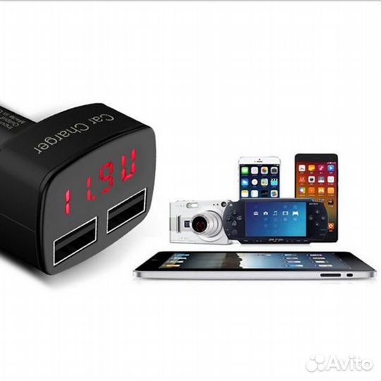 Авто вольтметр + термометр в прикуриватель