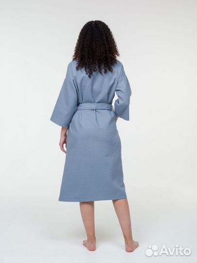 Халат вафельный 48-50 серый
