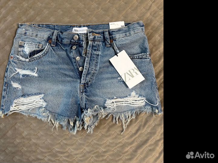 Джинсовые шорты zara 38