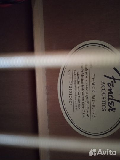 Акустическая гитара fender CD 60-CE NAT-DS-V2