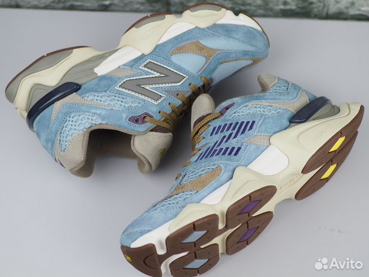 New balance 9060 голубые кроссовки мужские