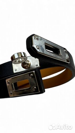 Браслет Hermes Kelly Double Tour Leather Bracelet