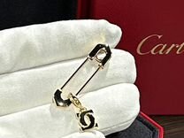 Золотая булавка брошка Cartier винтаж