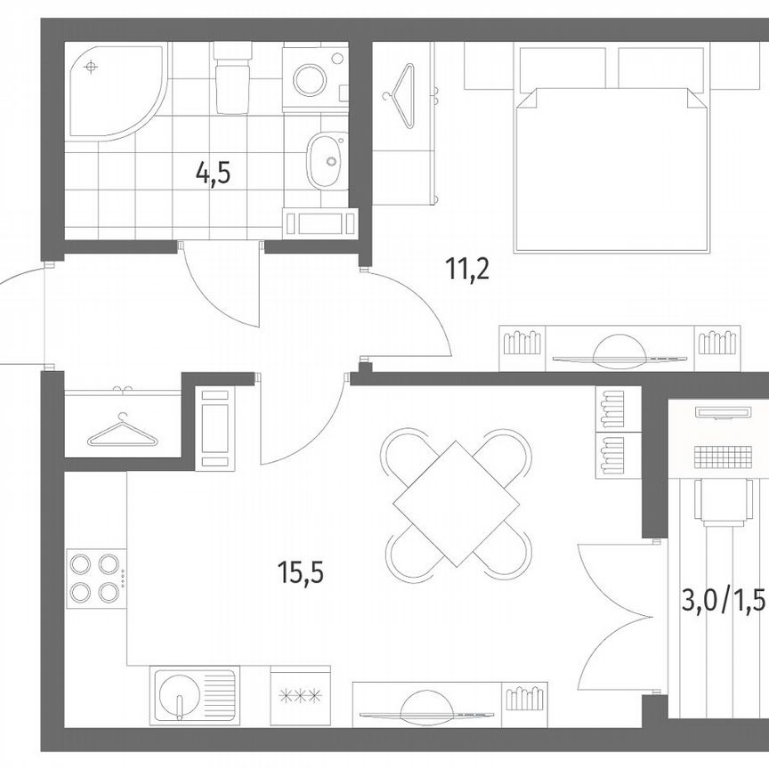 1-к. квартира, 36,6 м², 2/9 эт.