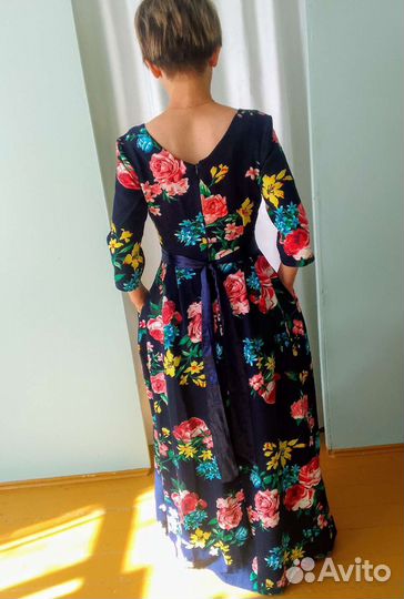 Вечернее яркое платье 46-48 р В пол SuSu