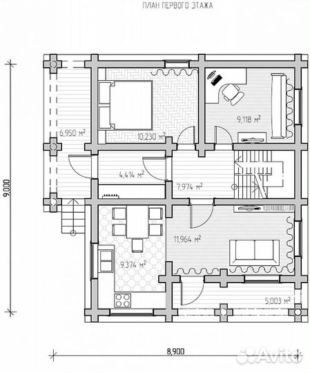 Сруб дома из бревна