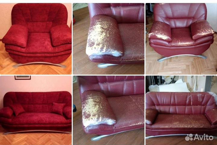 Ремонт, перетяжка мягкой мебели замена наполнителя