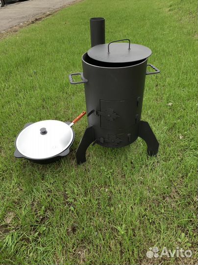 Печь для казана толстостенная