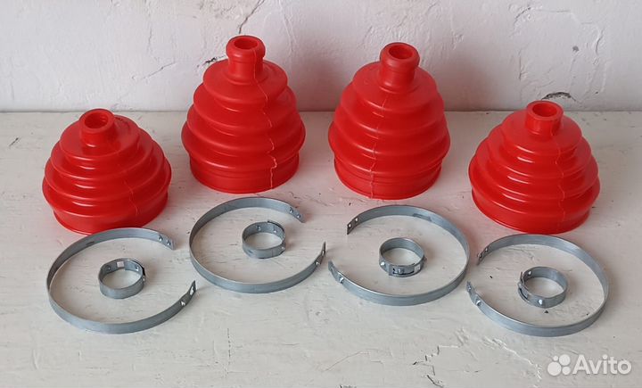 Пыльники нива, полиуретан 4шт.+хомуты