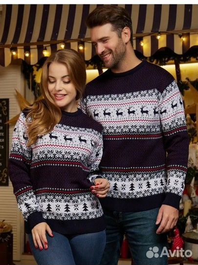 Новогодний фэмили лук family look свитер