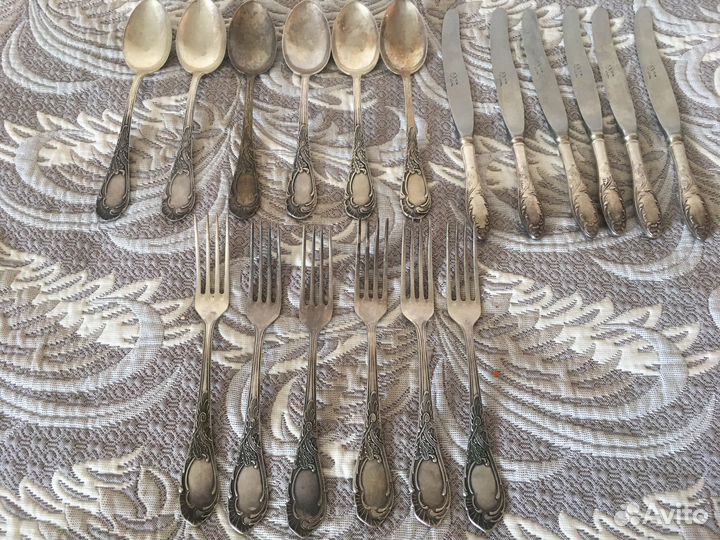 Мельхиоровые вилки ложки ножи СССР