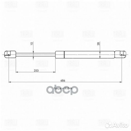 Амортизатор кр. багажника VW transporter T4 (90