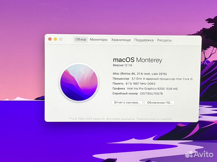 Apple iMac 21.5 Retina 4K/i5/3.1GHz/SSD/500gb