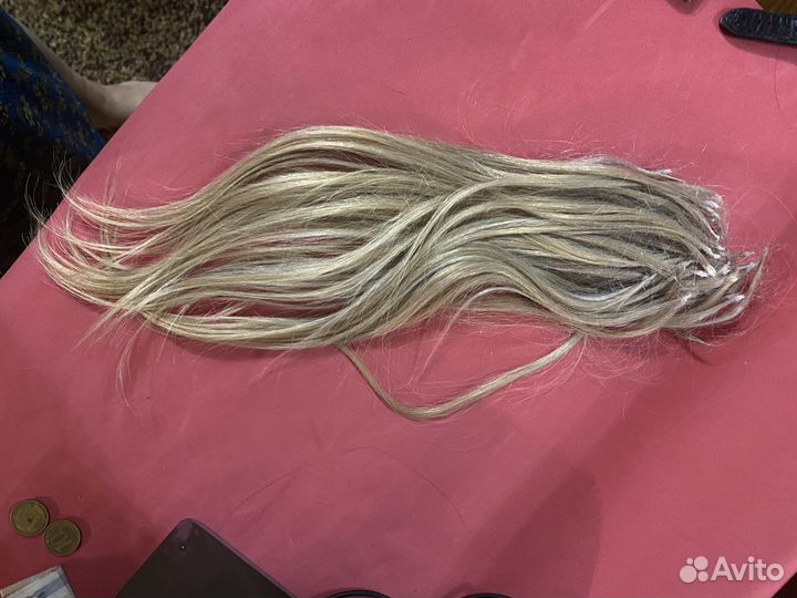 Натуральные волосы,длина 40 см,150 капсул