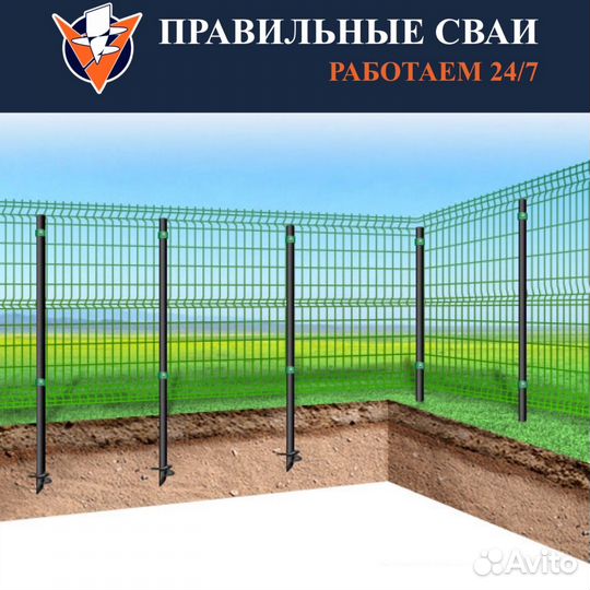 Каркас забора, Комби винтовые сваи/калитки/ворота