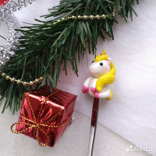 Ложка с Единорогом из полимерной глины