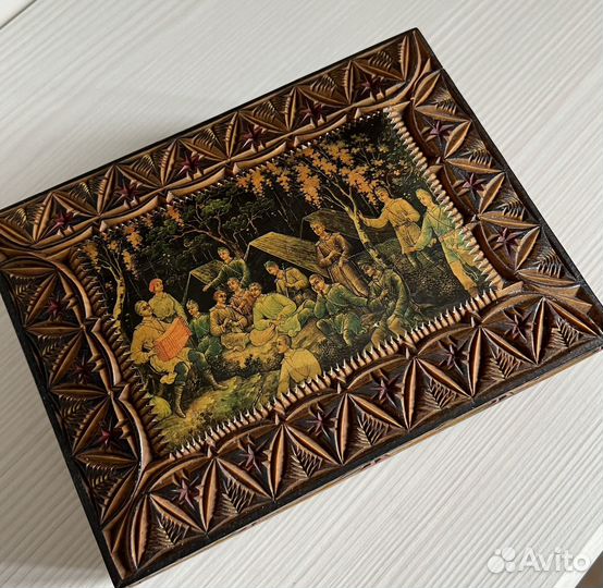 Старинная шкатулка палех