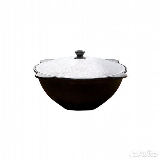 Казан 6,0 л чугунный с плоским дном