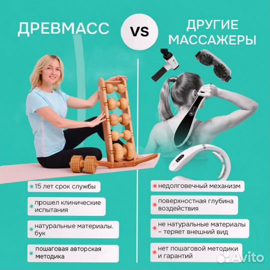 Массажер для спины и шеи Древмасс роликовый новый