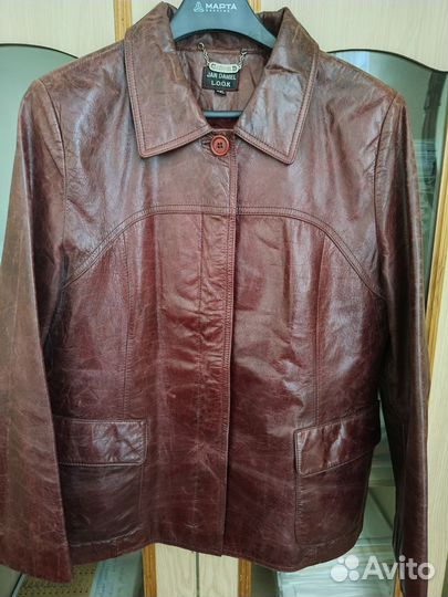 Кожаная куртка женская размер 48