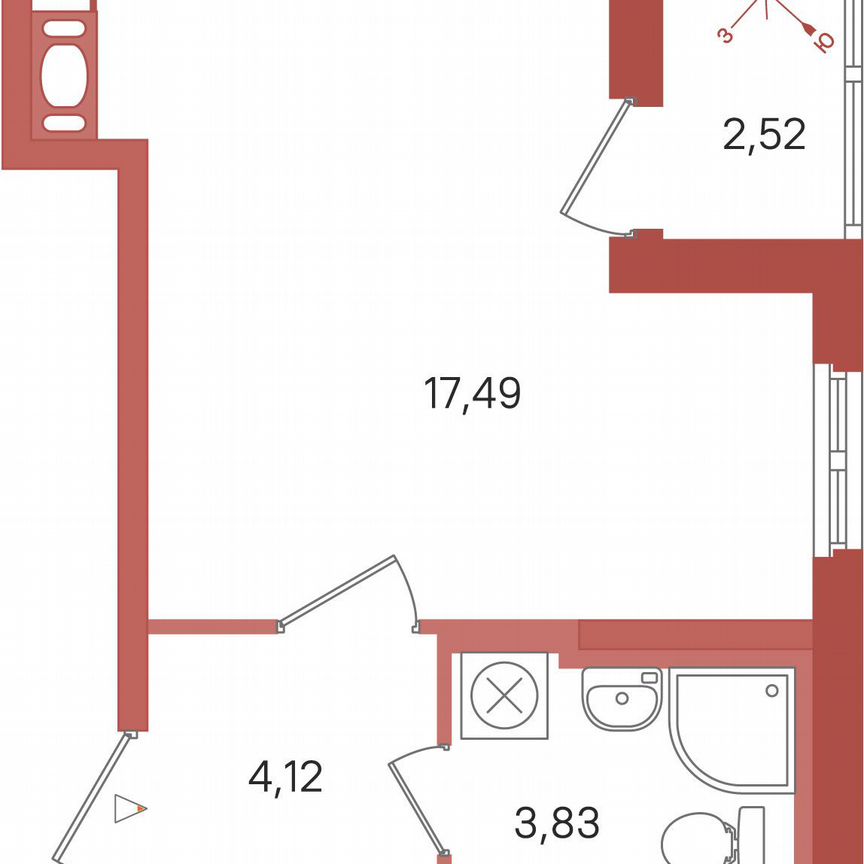 Квартира-студия, 26,7 м², 2/11 эт.