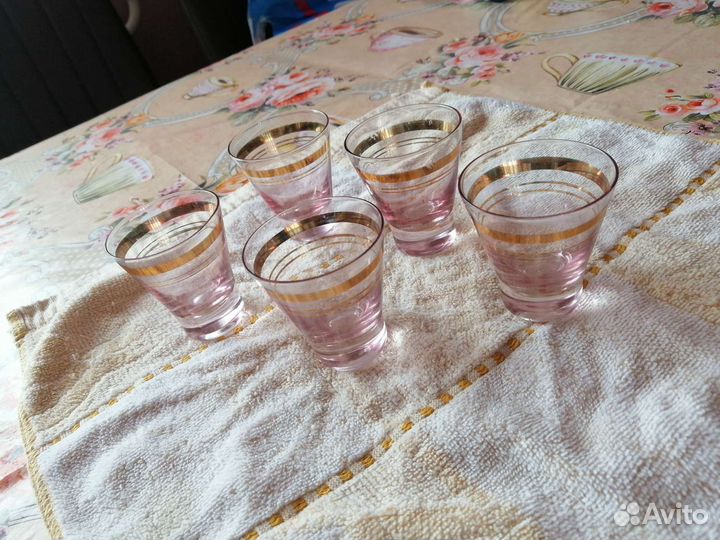 Рюмки СССР цветное стекло, винтаж