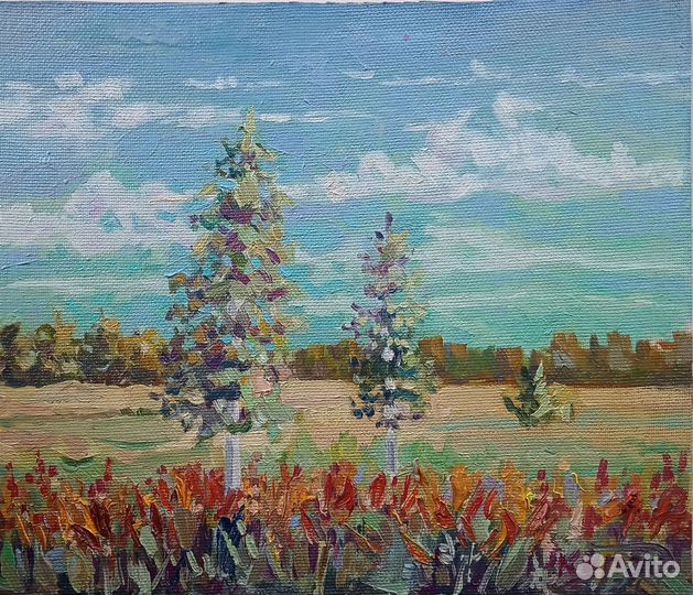 Картина маслом на холсте, этюд