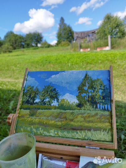 Картина маслом, летний пейзаж